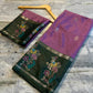 Onion Pink & Dark Green Soft Silk Saree with Meenakari Floral Border