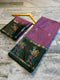 Onion Pink & Dark Green Soft Silk Saree with Meenakari Floral Border