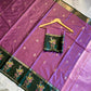Onion Pink & Dark Green Soft Silk Saree with Meenakari Floral Border
