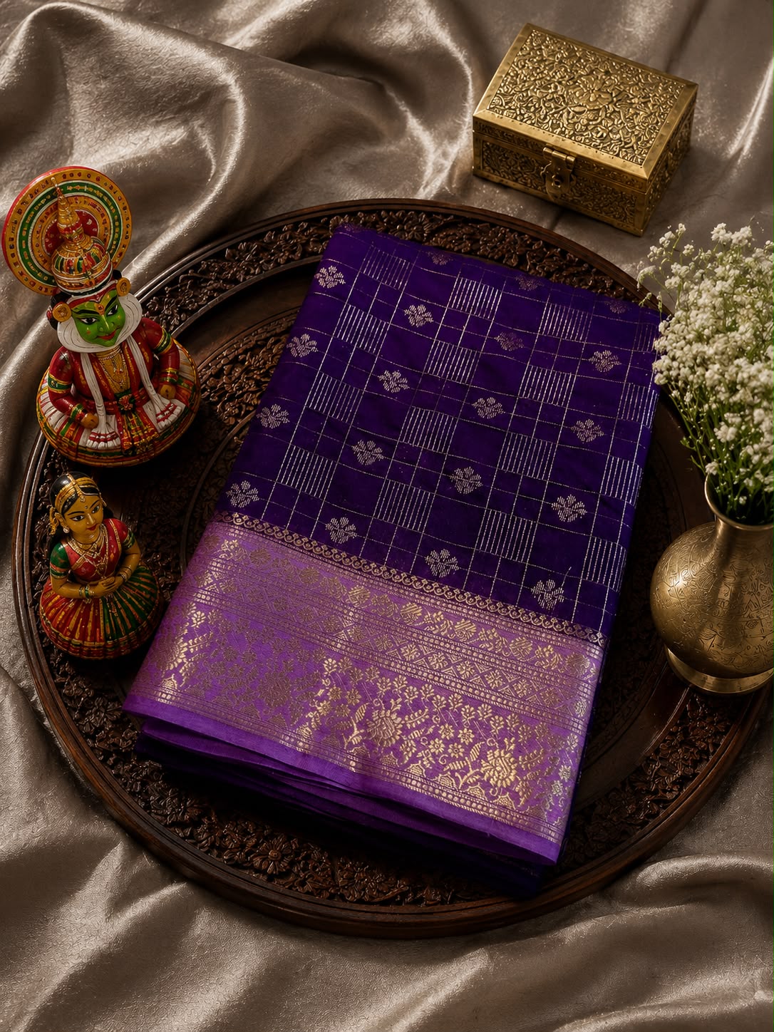 Banarasi Chinia Silk Banarasi Saree with Blouse
