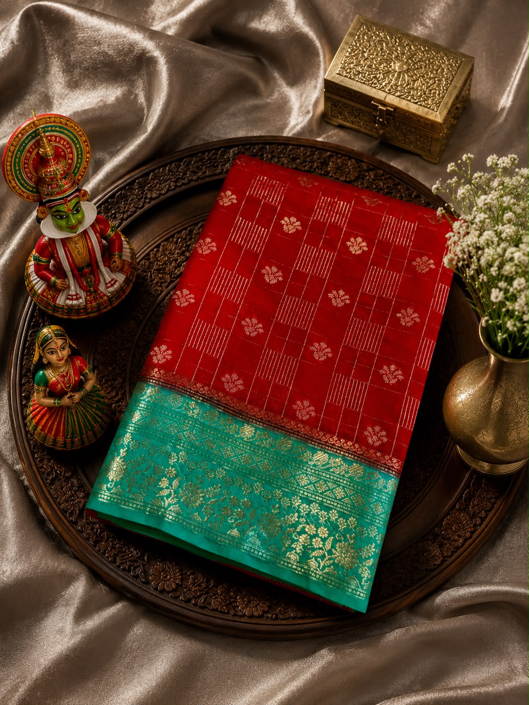 Banarasi Chinia Silk Banarasi Saree with Blouse