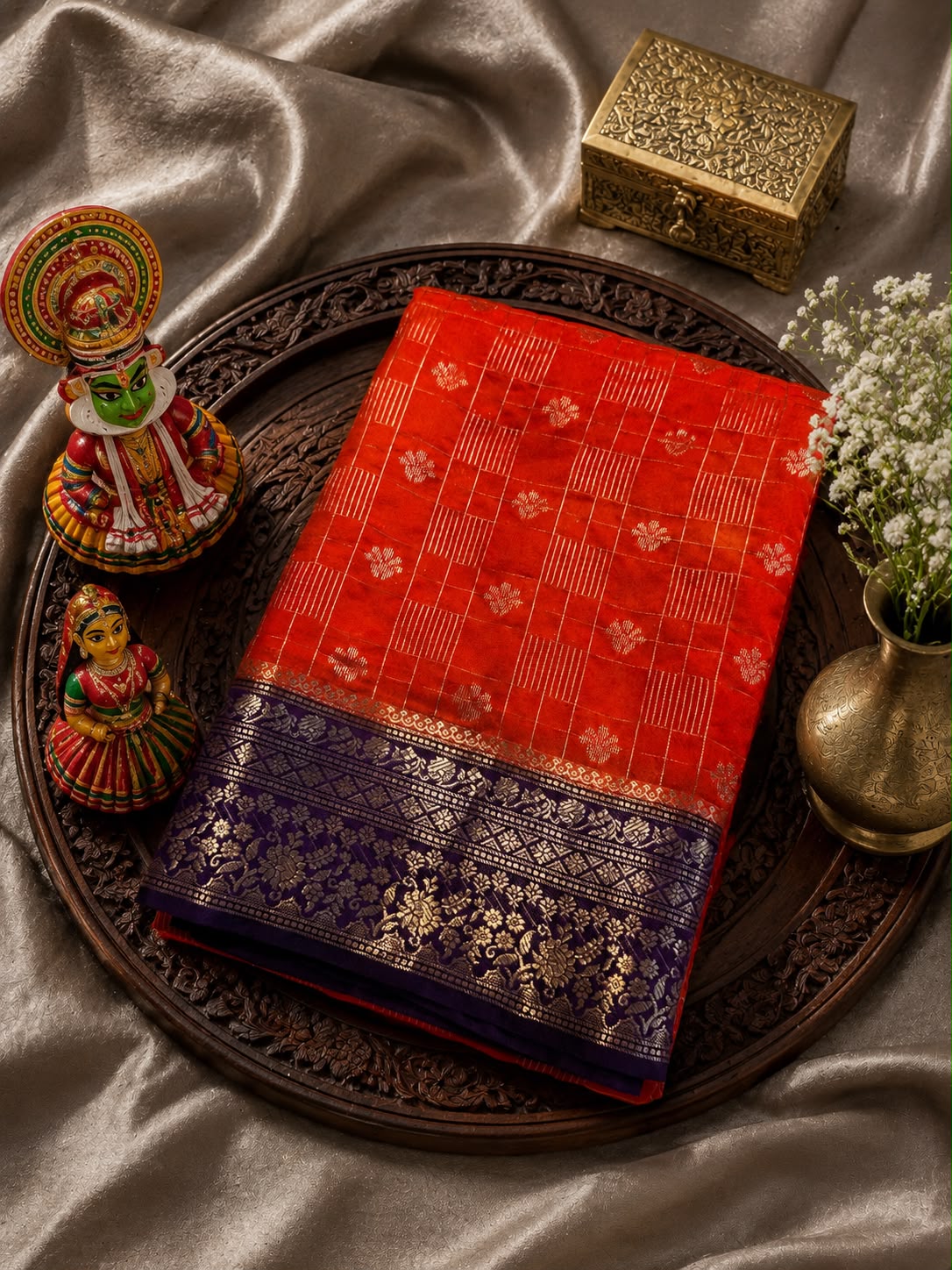 Banarasi Chinia Silk Banarasi Saree with Blouse