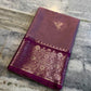 Dusty Mauve Soft Silk Saree with Rich Magenta Floral Zari Border