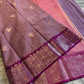 Dusty Mauve Soft Silk Saree with Rich Magenta Floral Zari Border