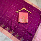 Magenta Pink Raw Mango Silk Saree with Baby Pink Border & Meenakari Floral Weaving