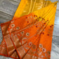 Mustard Yellow & Orange Dual-Tone Raw Mango Silk Saree with Floral Tree Zari Weaving