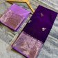 Deep Purple Raw Mango Silk Saree with Lavender Border & Meenakari Zari Work