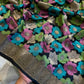 Black Nita Ambani Inspired Mashru Silk Saree with Multicolor Floral Weaving & Antique Gold Zari Border