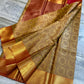 Nita Ambani Inspired Gold Tissue Silk Saree with Maroon Brocade Border & Mandala Zari Weaving