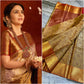 Nita Ambani Inspired Gold Tissue Silk Saree with Maroon Brocade Border & Mandala Zari Weaving