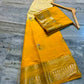 Raw Mango Cream and Yellow Silk Saree | Festive Silk Saree with Zari Border