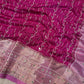 Pink Chinya Silk Saree with Mirror & Pearl Work | Designer Festive Saree