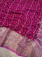 Pink Chinya Silk Saree with Mirror & Pearl Work | Designer Festive Saree