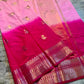 Raw Mango Baby Pink and Rani Pink Silk Saree | Festive Dual Tone Zari Border Saree