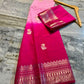 Raw Mango Baby Pink and Rani Pink Silk Saree | Festive Dual Tone Zari Border Saree