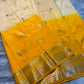 Raw Mango Cream and Yellow Silk Saree | Festive Silk Saree with Zari Border