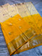 Raw Mango Cream and Yellow Silk Saree | Festive Silk Saree with Zari Border