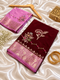 Wine Katan Silk Saree with Rani Pink Golden Zari Border & Floral Work | Contrast Blouse | Wedding Festive Saree