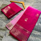 Raw Mango Baby Pink and Rani Pink Silk Saree | Festive Dual Tone Zari Border Saree